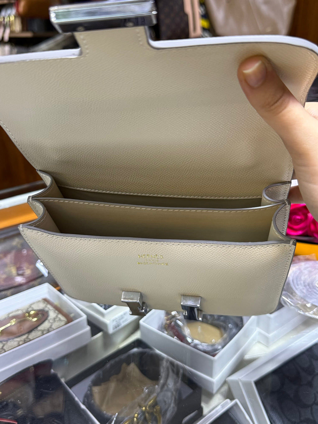Sac Hermes Constance Blanc
